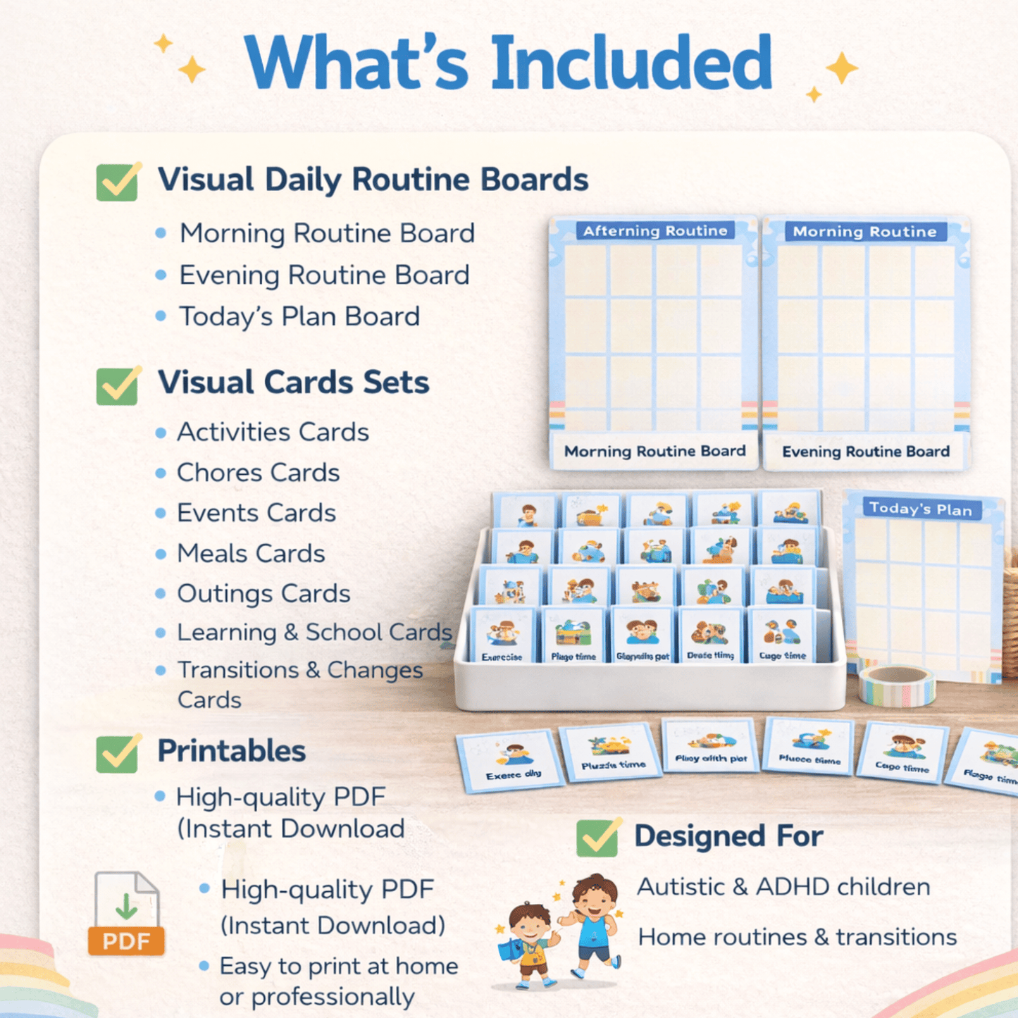 VISUAL DAILY ROUTINE CARDS (For Autism & ADHD Child)
