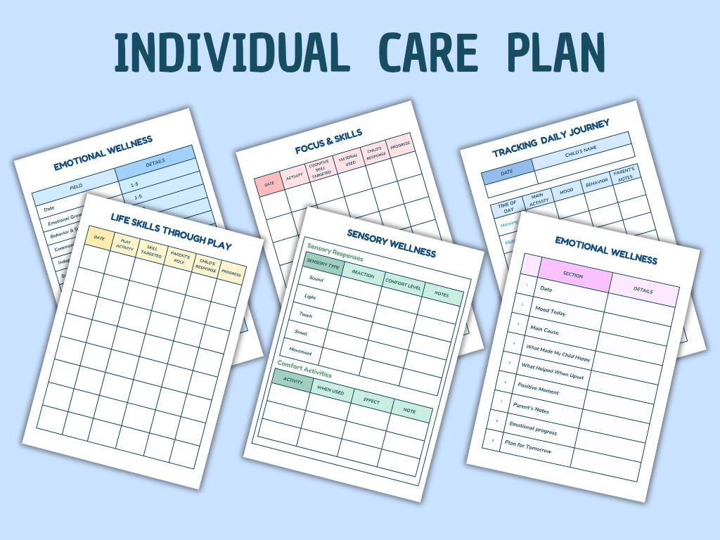 Autism Care Progress Planner with Visual Cards (Printable & Digital)