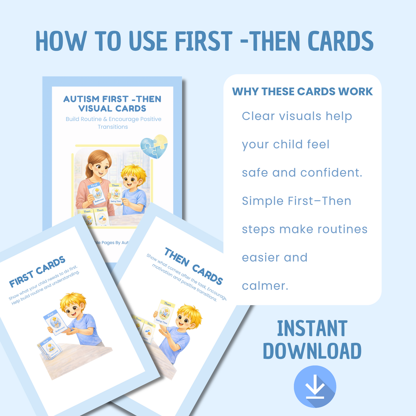 AUTISM FIRST–THEN VISUAL CARDS