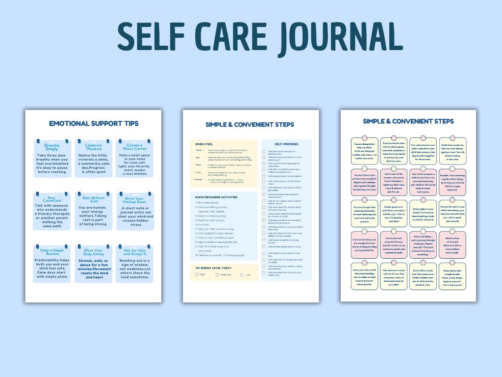 Autism Care Progress Planner with Visual Cards (Printable & Digital)