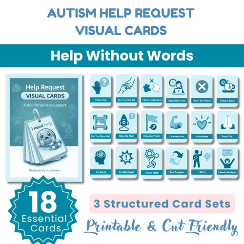 Autism Help Request Visual Cards – Teach Kids How to Ask for Help Calmly, Reduce Frustration & Build Communication Skills