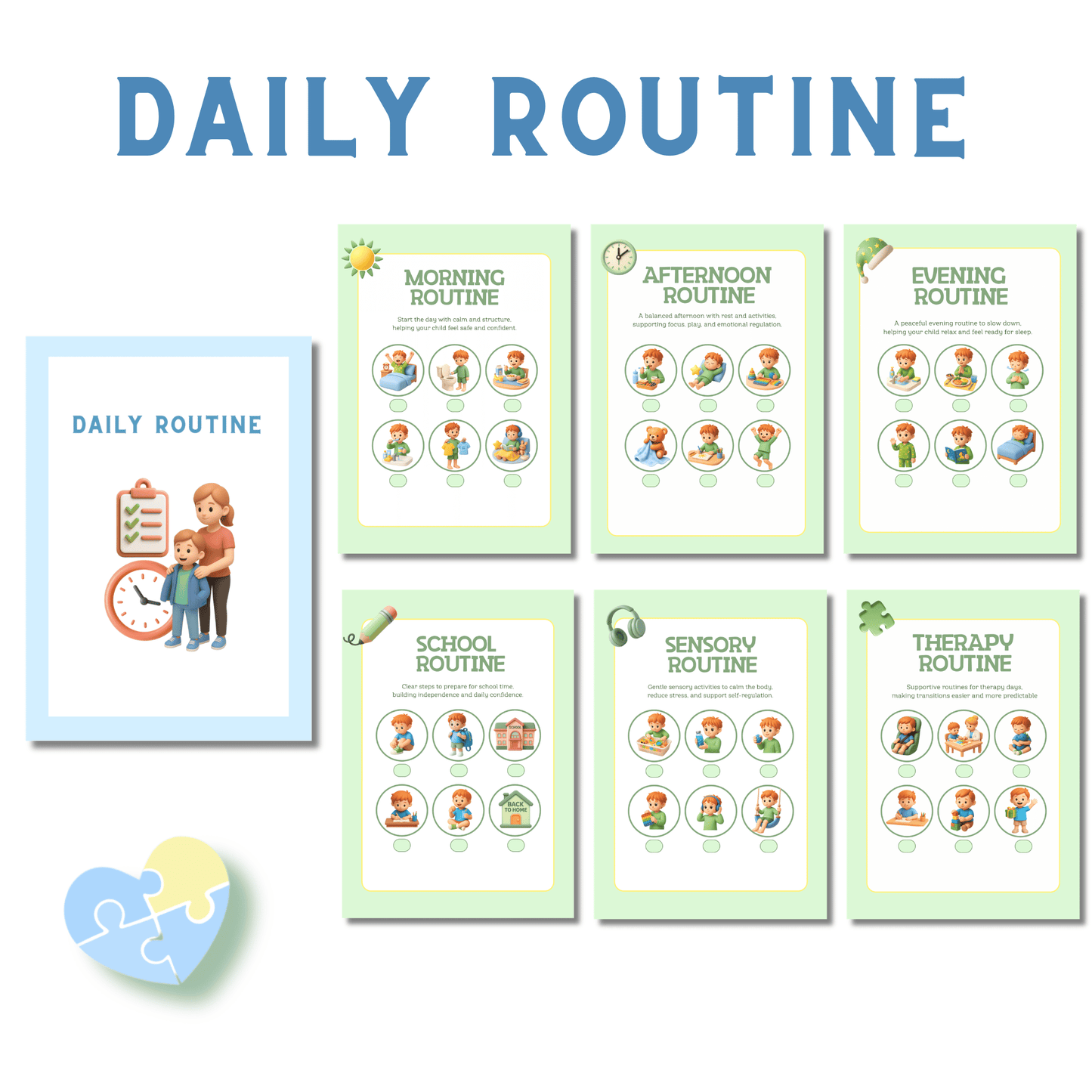 Autism Visual Checklist – Daily Routine & Behavior Support (Printable PDF)