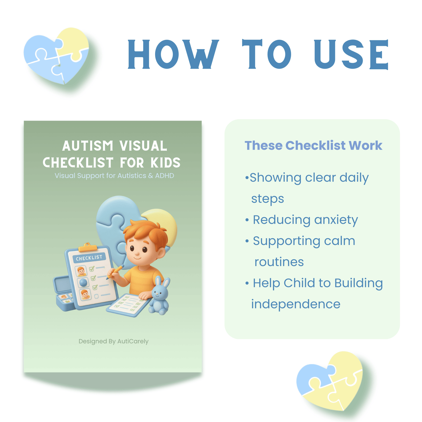 Autism Visual Checklist – Daily Routine & Behavior Support (Printable PDF)