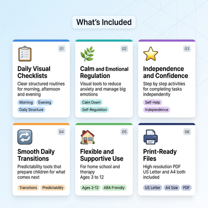 Autism Visual Checklist – Daily Routine & Behavior Support (Printable PDF)