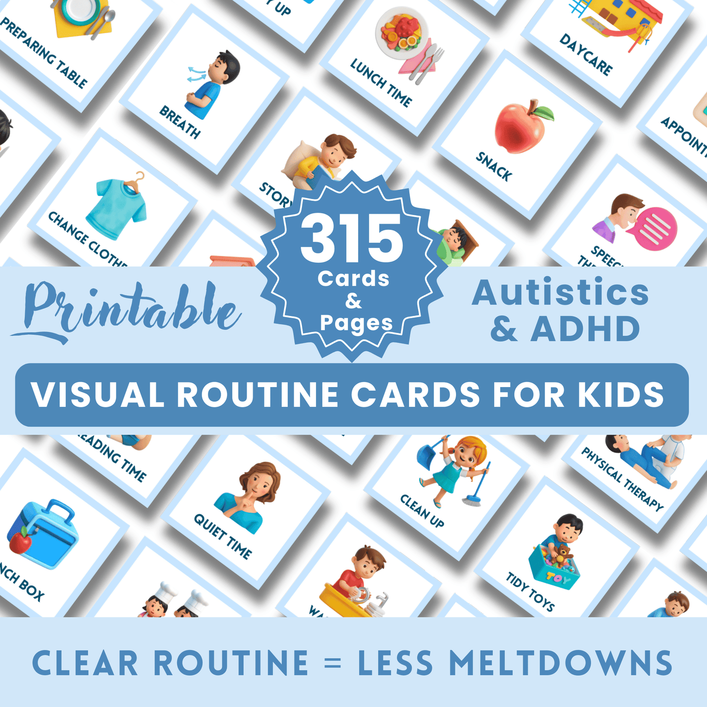 VISUAL DAILY ROUTINE CARDS (For Autism & ADHD Child)