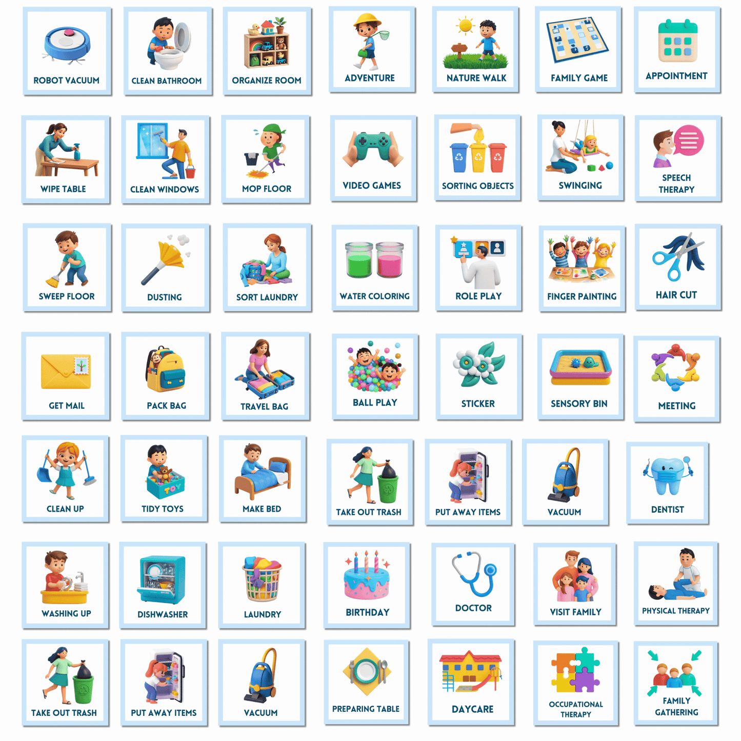 VISUAL DAILY ROUTINE CARDS (For Autism & ADHD Child)