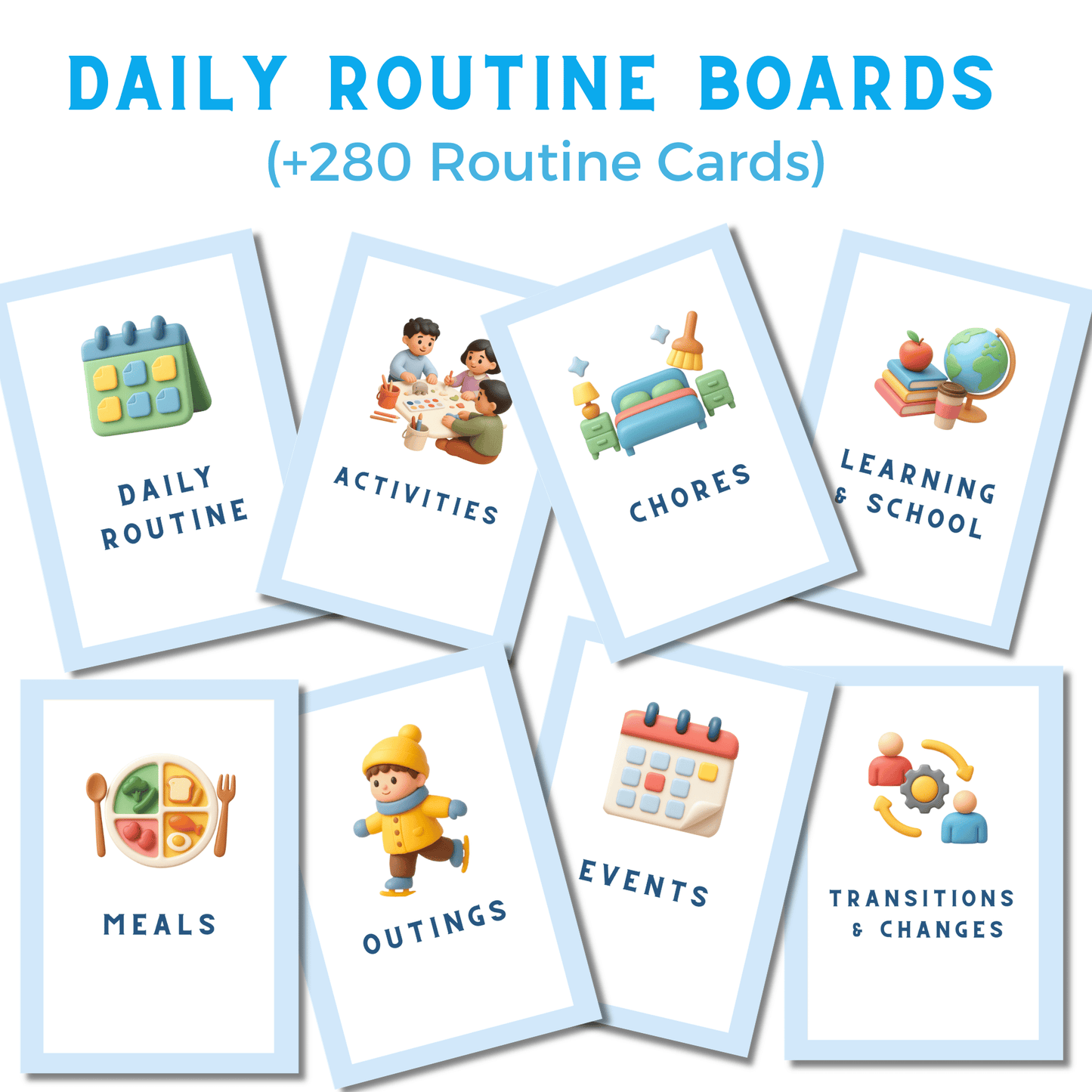 VISUAL DAILY ROUTINE CARDS (For Autism & ADHD Child)