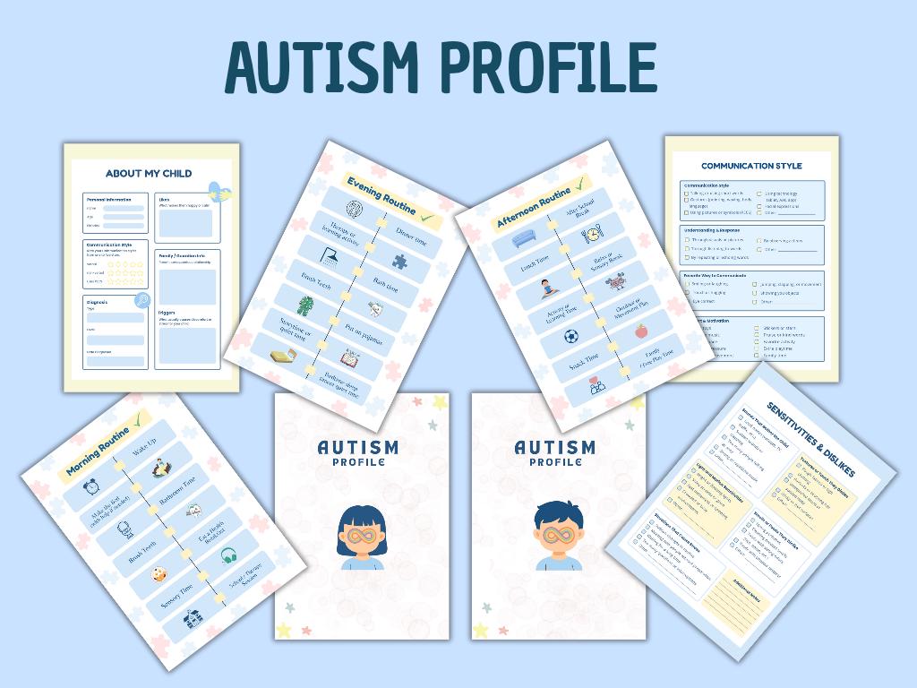 Autism Care Progress Planner with Visual Cards (Printable & Digital)