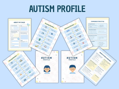 Autism Care Progress Planner with Visual Cards (Printable & Digital)