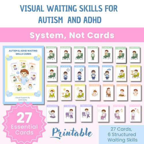 Autism & ADHD Waiting Skills Cards For Calm Transitions & Reduced Anxiety (Printable)