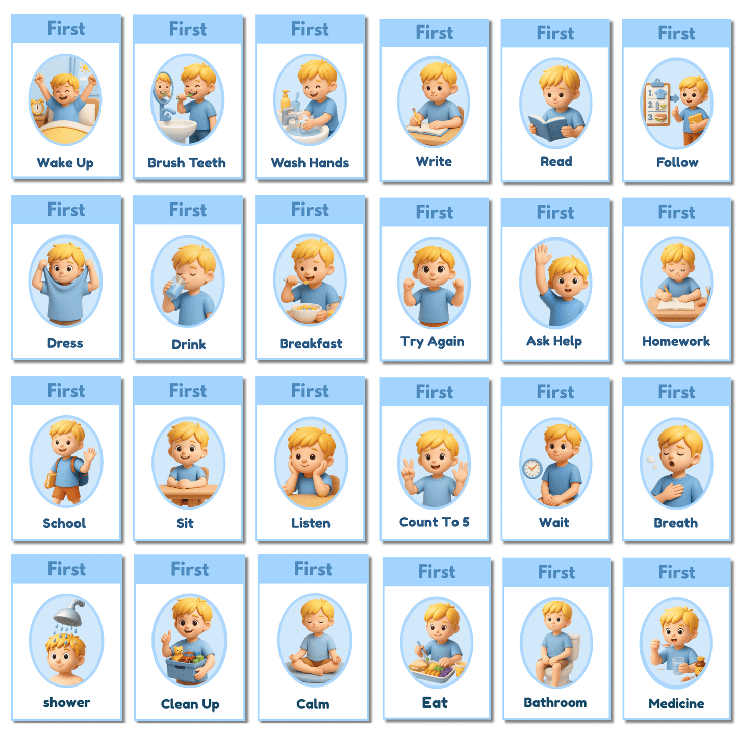 First Then Visual Cards for Autism | Printable ABA Behavior Support | Special Needs Visual Schedule | Instant Download