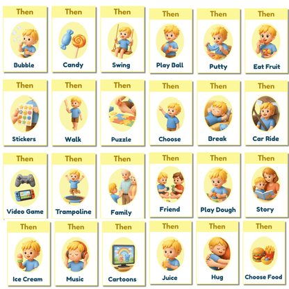 First Then Visual Cards for Autism | Printable ABA Behavior Support | Special Needs Visual Schedule | Instant Download