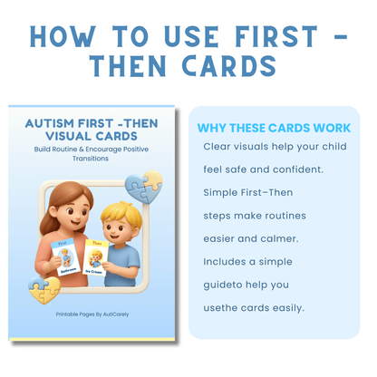 First Then Visual Cards for Autism | Printable ABA Behavior Support | Special Needs Visual Schedule | Instant Download