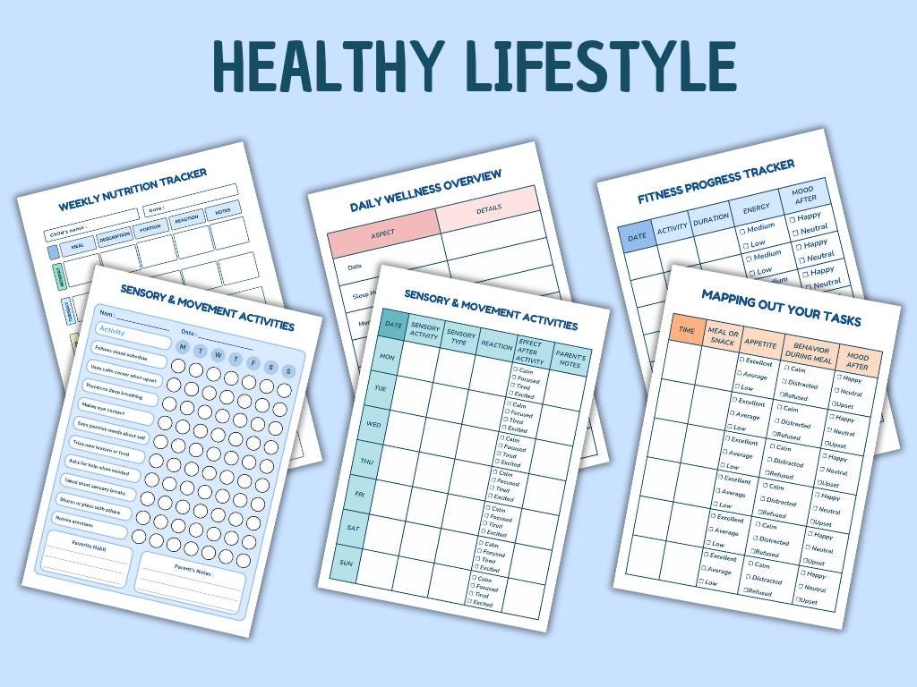 Autism Care Progress Planner with Visual Cards (Printable & Digital)