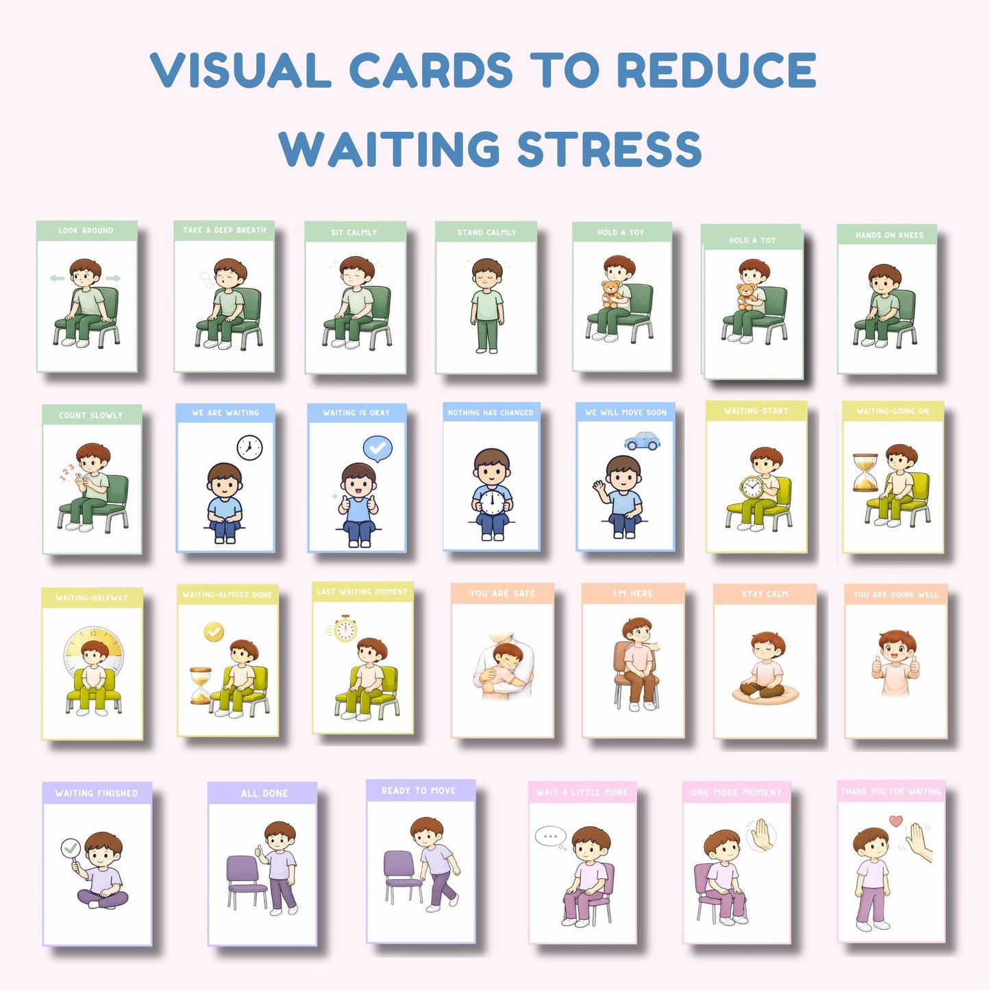 Autism & ADHD Waiting Skills Cards For Calm Transitions & Reduced Anxiety (Printable)