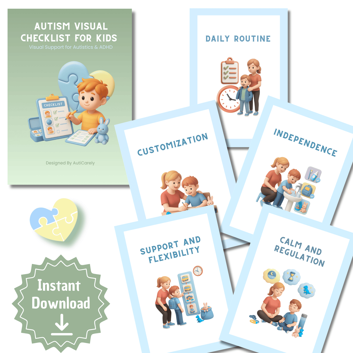 Autism Visual Checklist – Daily Routine & Behavior Support (Printable PDF)
