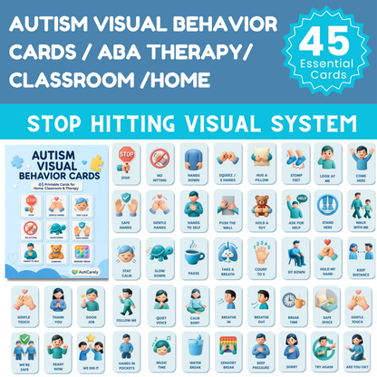 Finally Calm the Hitting & Meltdowns | 45 Autism Behavior Cards for ABA Therapy Home & Classroom