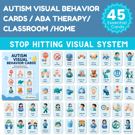 Finally Calm the Hitting & Meltdowns | 45 Autism Behavior Cards for ABA Therapy Home & Classroom