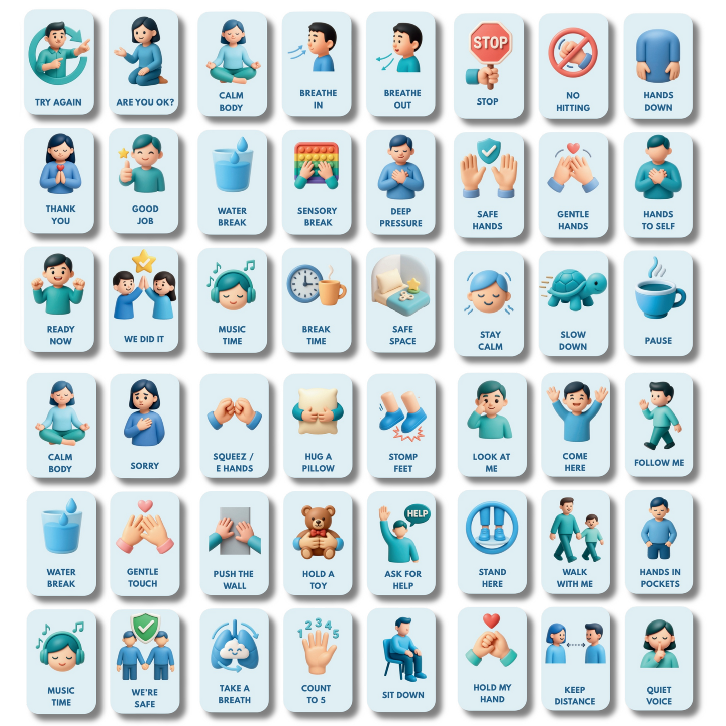 Finally Calm the Hitting & Meltdowns | 45 Autism Behavior Cards for ABA Therapy Home & Classroom