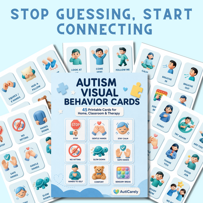 Finally Calm the Hitting & Meltdowns | 45 Autism Behavior Cards for ABA Therapy Home & Classroom