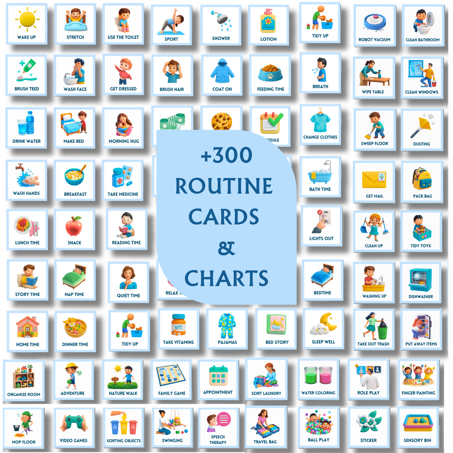 VISUAL DAILY ROUTINE CARDS (For Autism & ADHD Child)