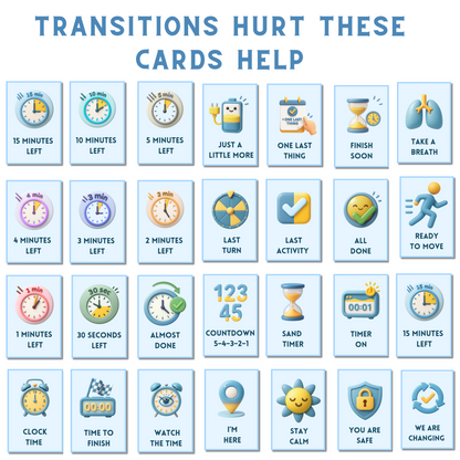 Autism Transition Countdown Cards – Visual Time Cards for Calm Transitions (Printable PDF)