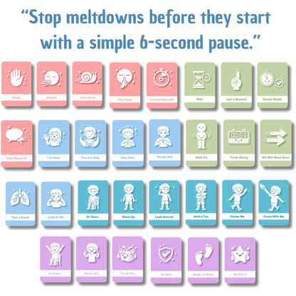 6-Second Reset Cards for Autism & ADHD | Calm Meltdown Prevention Visual System | visual supports