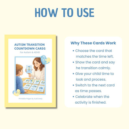 Autism Transition Countdown Cards – Visual Time Cards for Calm Transitions (Printable PDF)
