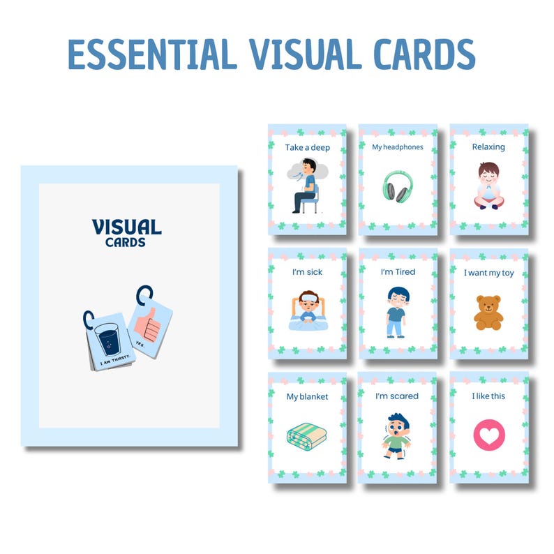 Autism Visual Cards Set | Communication, Emotions, Routine (Digital PDF)