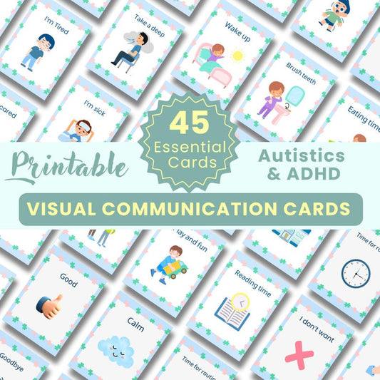 Autism Visual Cards Set | Communication, Emotions, Routine (Digital PDF)