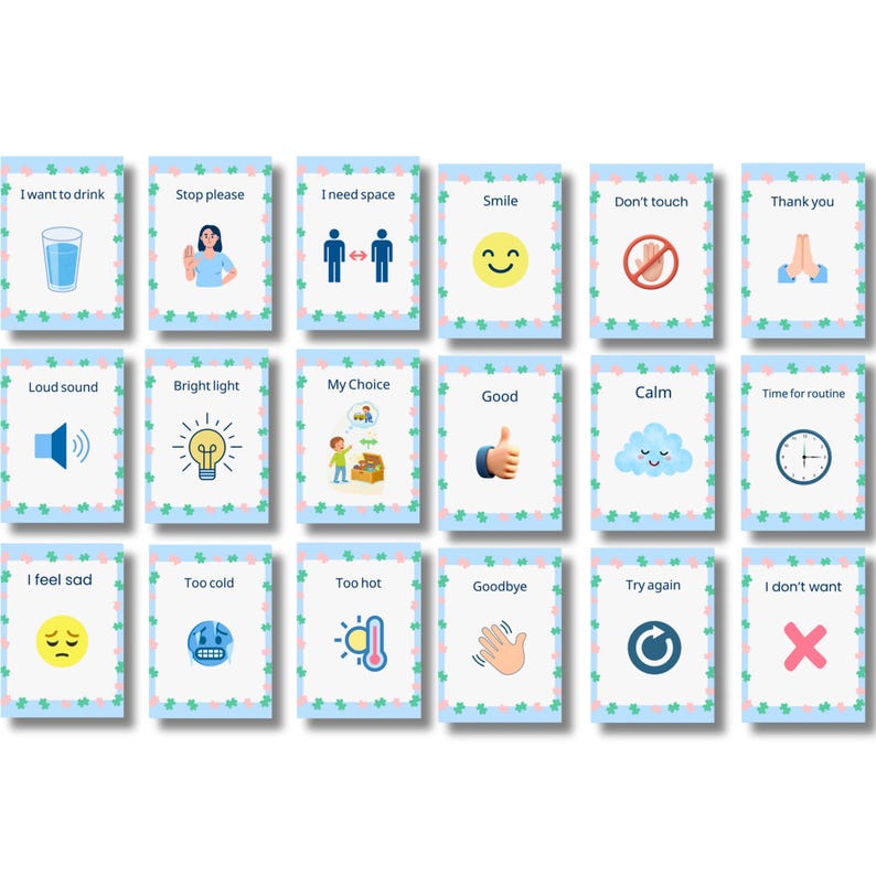 Autism Visual Cards Set | Communication, Emotions, Routine (Digital PDF)