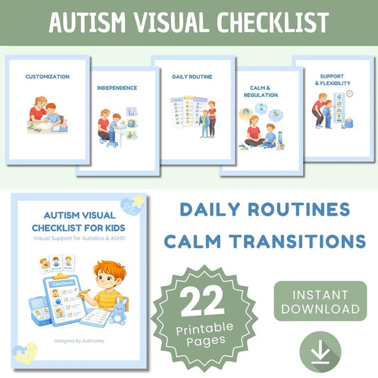 Autism Visual Checklist – Daily Routine & Behavior Support (Printable PDF)