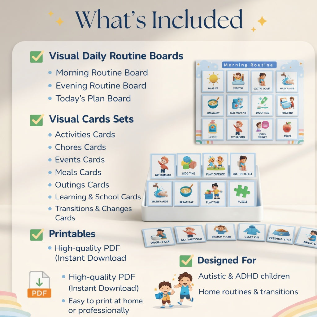 The Ultimate Autism Visual Support Bundle – 4 Powerful Tools That Turn Daily Chaos Into Calm Routines