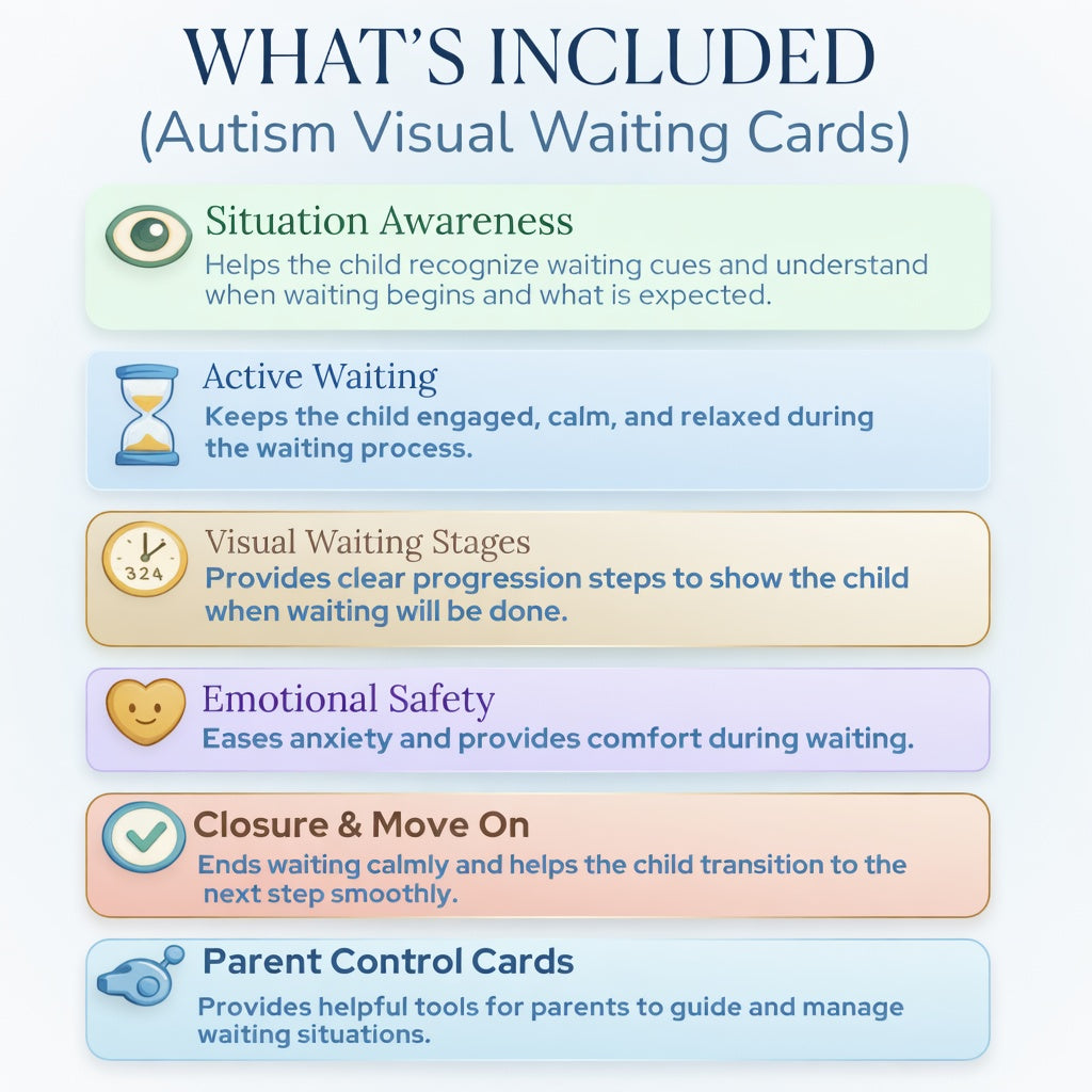 Autism & ADHD Waiting Skills Cards For Calm Transitions & Reduced Anxiety (Printable)