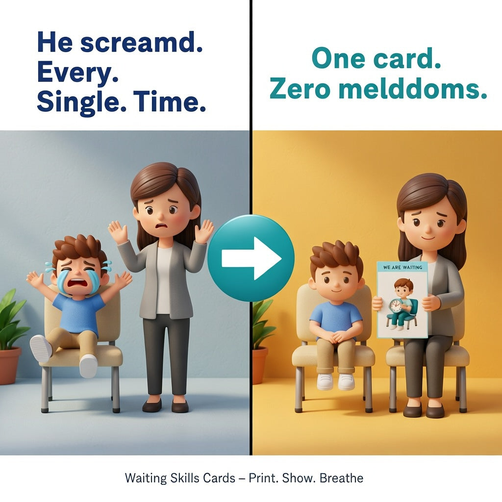 Autism & ADHD Waiting Skills Cards For Calm Transitions & Reduced Anxiety (Printable)