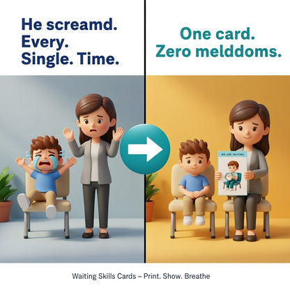 Autism & ADHD Waiting Skills Cards For Calm Transitions & Reduced Anxiety (Printable)