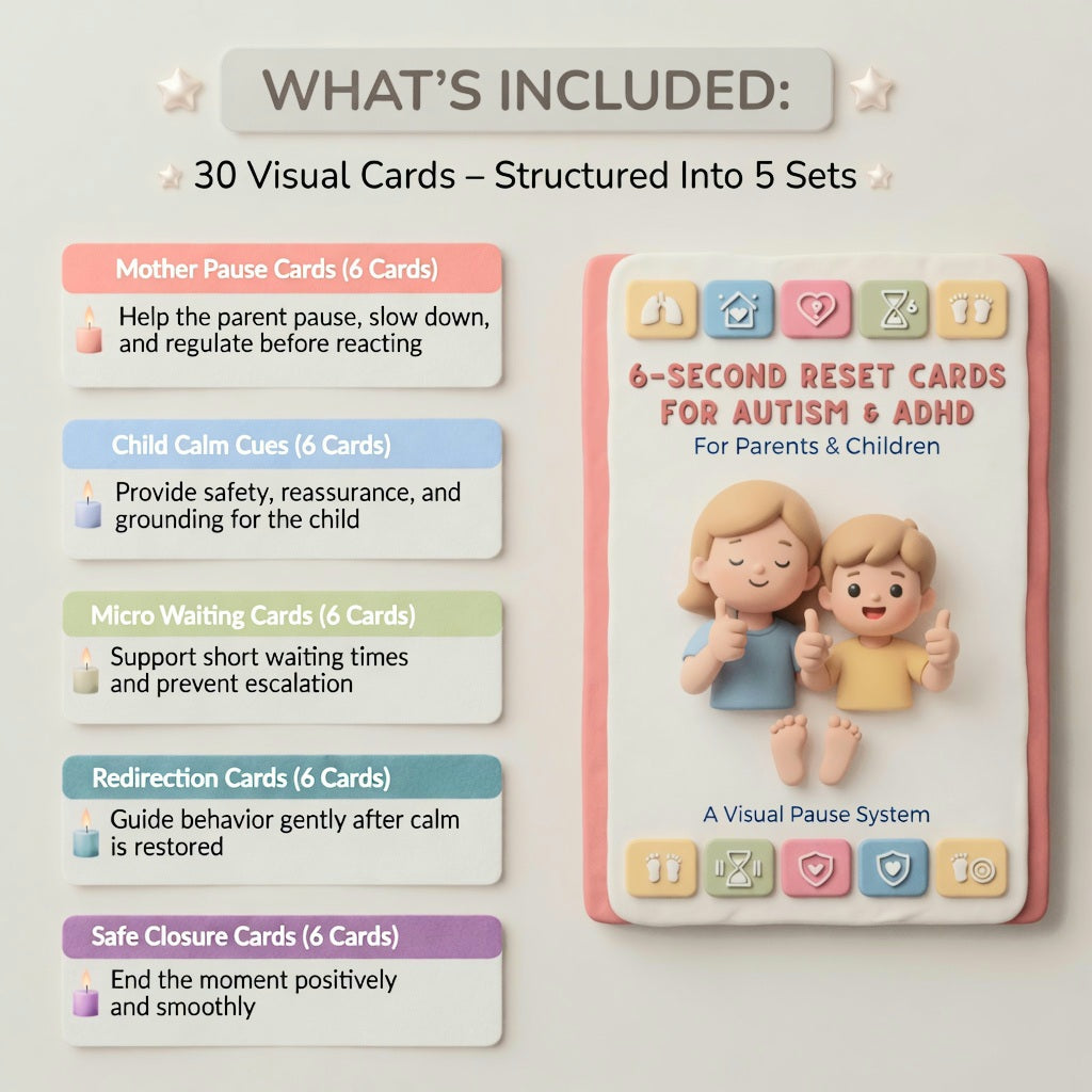 6-Second Reset Cards for Autism & ADHD | Calm Meltdown Prevention Visual System | visual supports
