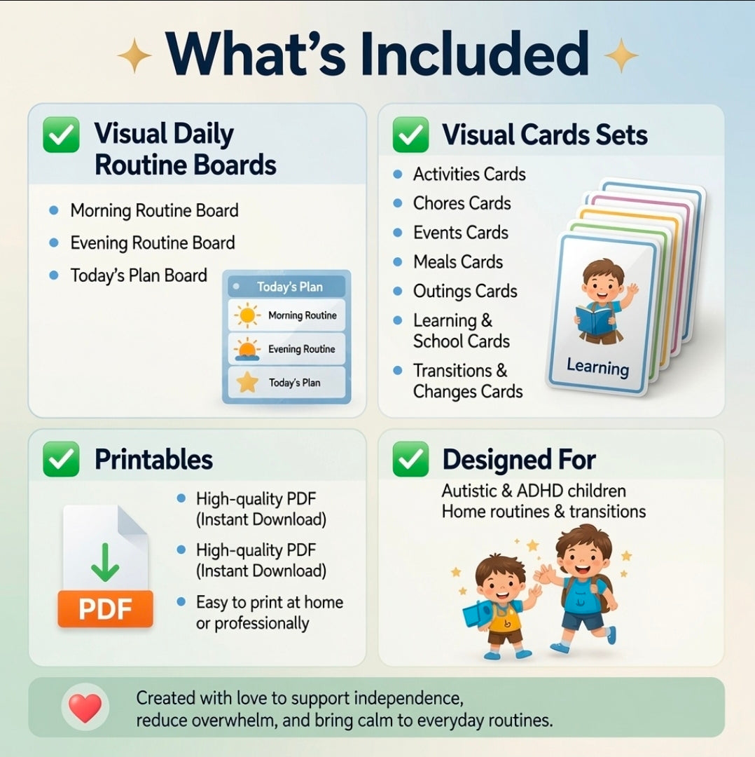Your Child Refuses,Shutdown & Melts Down!! Give them the clarity that will finally bring them peace | The most powerful visual support system for autism & ADHD| Printable routine cards