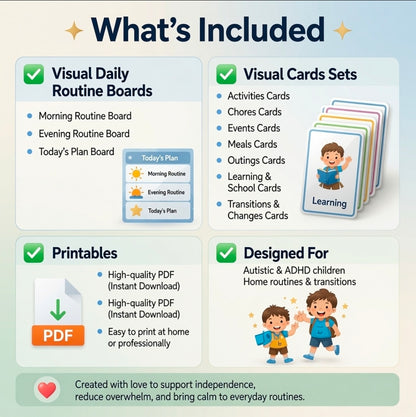 Your Child Refuses,Shutdown & Melts Down!! Give them the clarity that will finally bring them peace | The most powerful visual support system for autism & ADHD| Printable routine cards