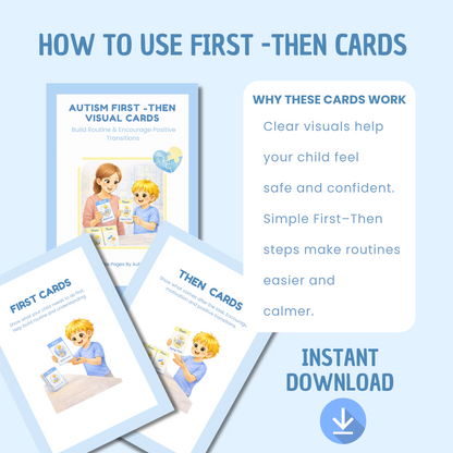 AUTISM FIRST–THEN VISUAL CARDS